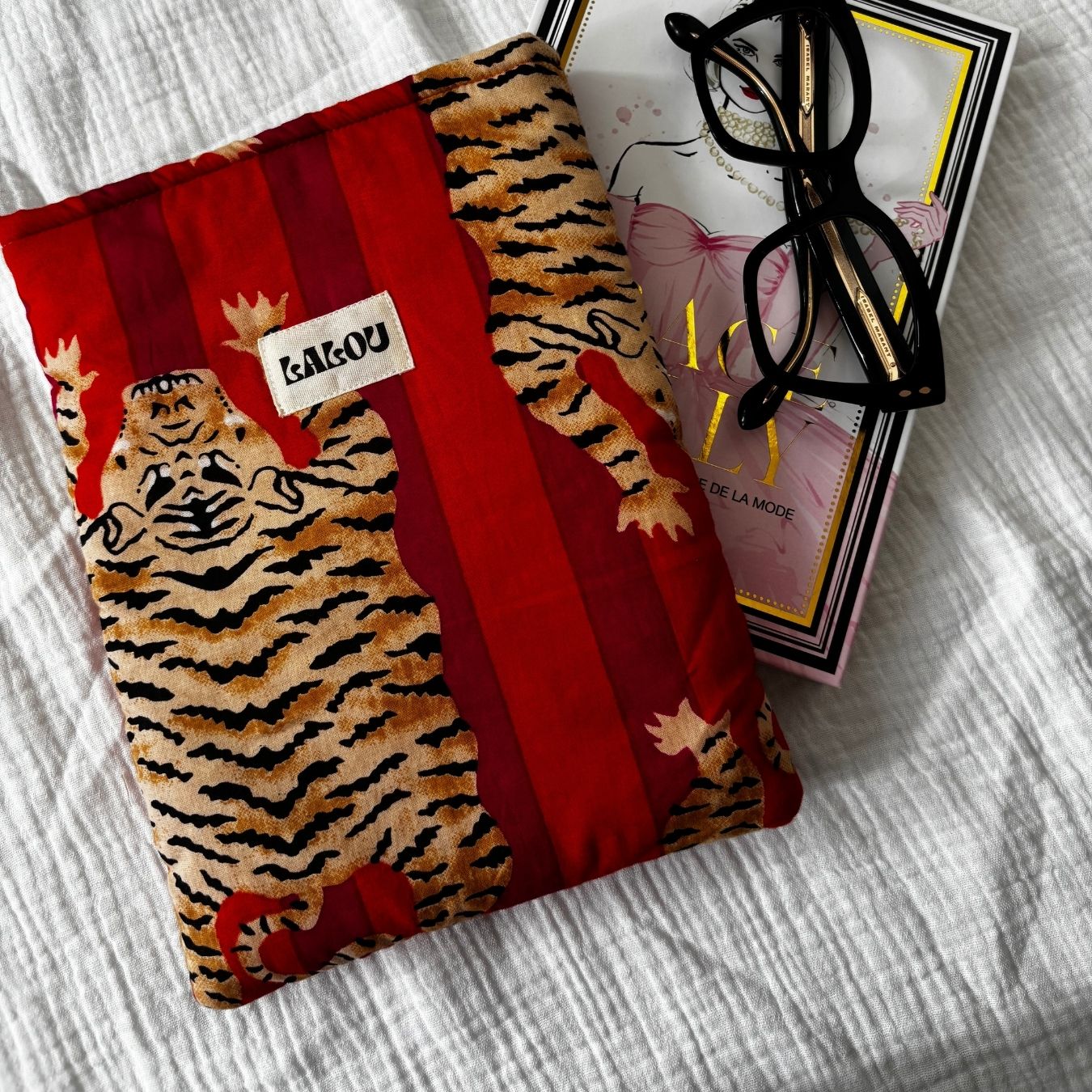 Housse de livre - Tigres Orange et Rose